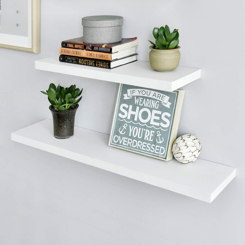 WELLAND Simons Floating Wall Shelf Ledge Shelves, 18-Inch, White - Image 4